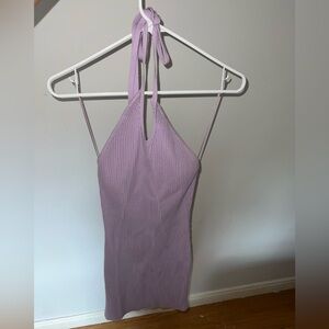 Lavender purple keyhole open back mini dress, women’s size M